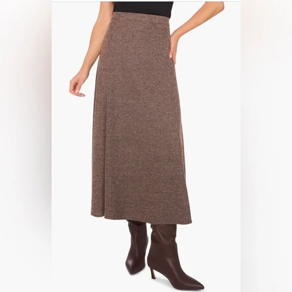 Nordstrom Halogen Elegant Brown Tweed A-Line Skirt. NWT - Picture 2 of 5